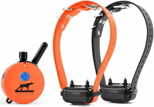 E-Collar Humane Dog Training Collar with Remote, Features 100 Levels of Safe Stimulation, Tapping Sensation, Night Light, Waterproof, Rechargeable, 1 Mile 2 Dog, Upland Orange | 100 Levels of Safe Stimulation, 1 Mile Range, Waterproof & Rechargeable, Nigh